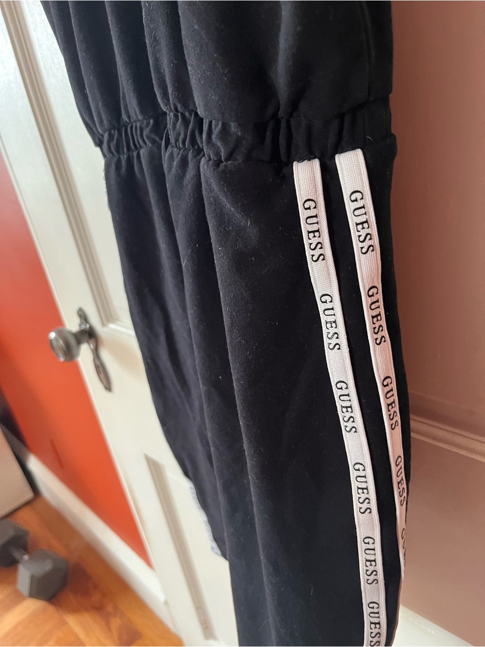 Vintage Y2K GUESS Black Bodycon Dress  with Branded Side Tape